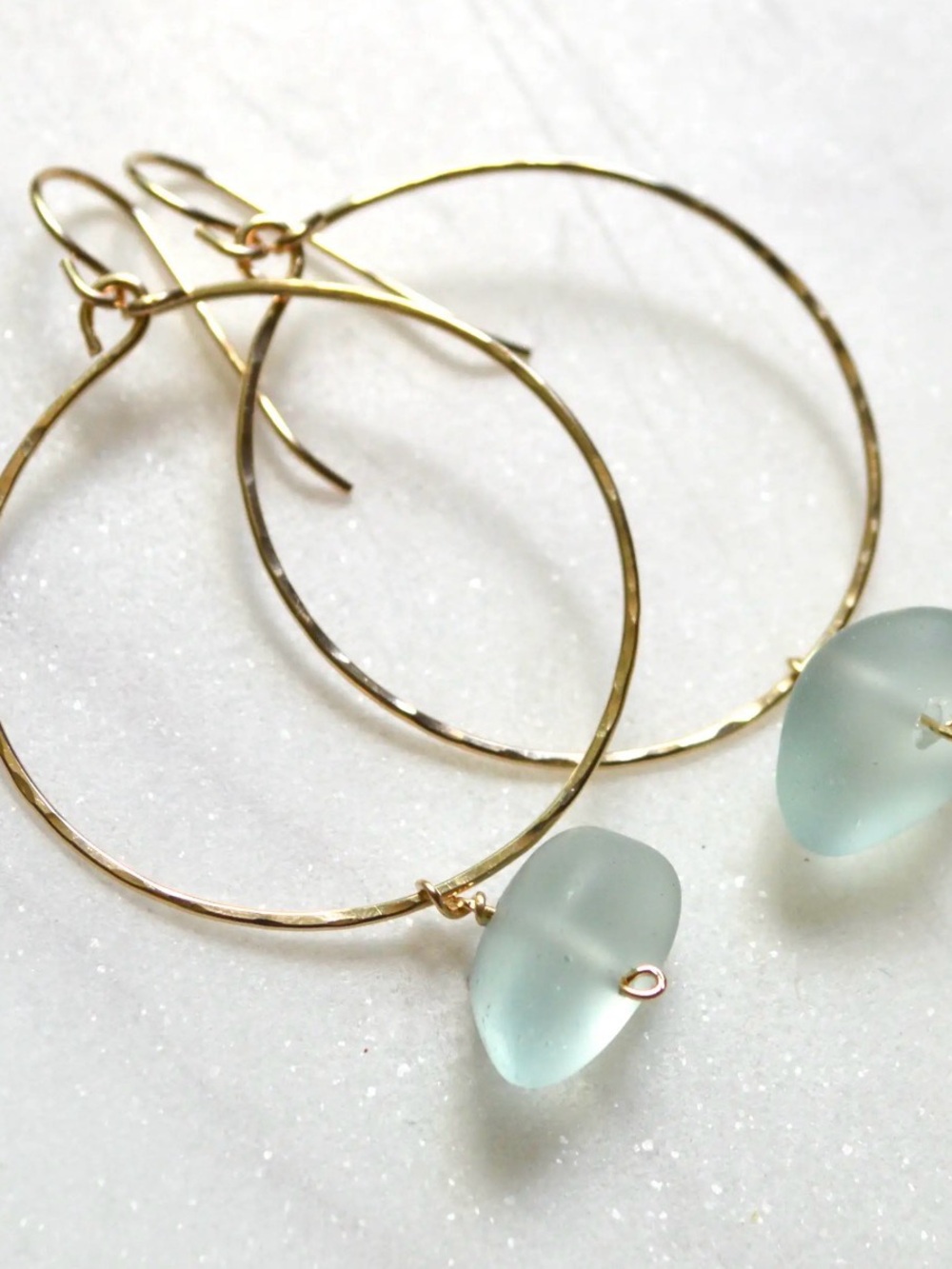 Sea Glass Hoops